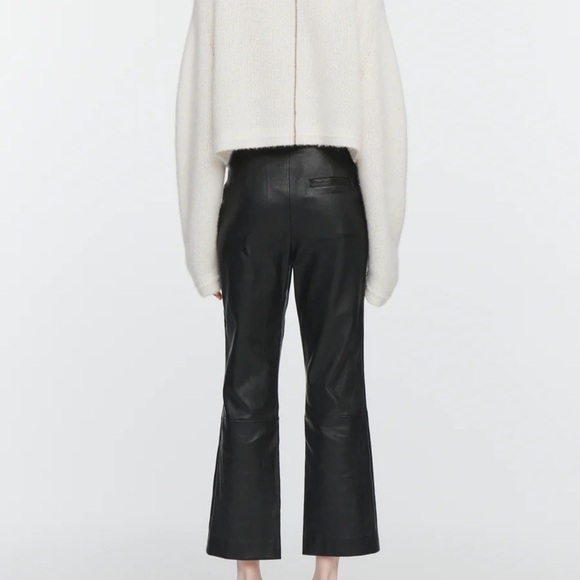 Maria McManus 100% Lamb Skin High Waist Crop French Leather Trouser Pants, 8 - Picture 2 of 16